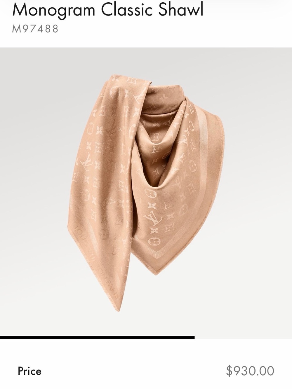 Louis Vuitton Monogram Classic Shawl